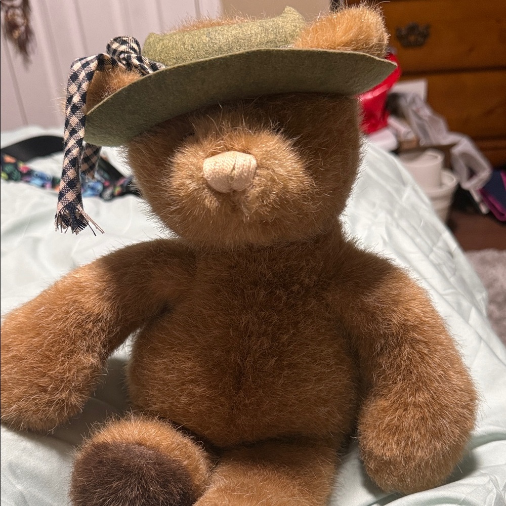 Adorable Brown Teddy Bear with Hat